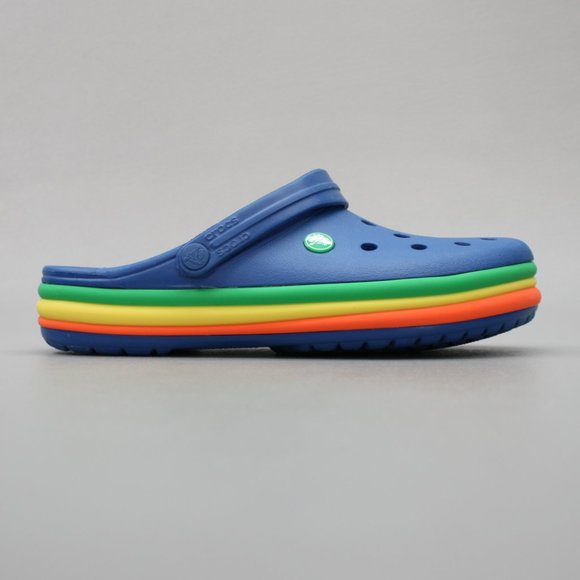 Crocs Men\'s 10/Women\'s 12 Rainbow Multicolor Retro Pride Platform Slides Clogs main image 10